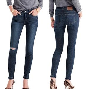 J. Crew Toothpick Released Hem Skinny Blue Jeans Size 28
